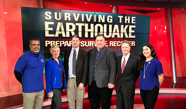 Image: Suheel Kumar, SBA; Annde Ewertsen, EBB; Kevin Miller, CalOES; Mark Benthien, ECA; Chris Nance, CEA; Marilyn Jimenez, American Red Cross