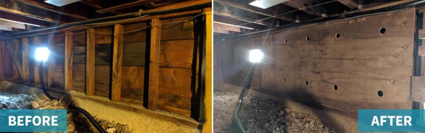 before and after image of crippling walls 