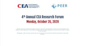 CEA 2020 Research Forum: Introduction to the Forum