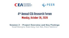 CEA/PEER Project Overview and Key Findings