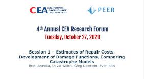CEA/PEER Project – Claim Adjuster Workshop, Damage Functions, and more