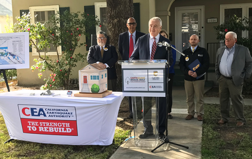 EBB: State officials participate in EBB's press conference, where they announce the launch of the 2020 registration period for seismic retrofit grants.